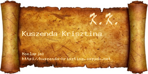 Kuszenda Krisztina névjegykártya